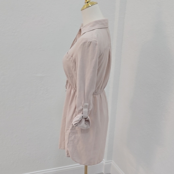 Jessica Simpson Pale Blush Shirt Mini Dress - Picture 5 of 8